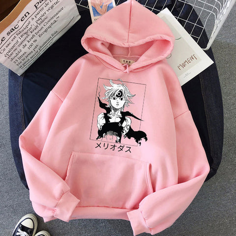 Image of The Seven Deadly Sins Meliodas Japan Anime Hoodies Fashion Dragon's Sin Of Wrath Print Harajuku High Street Sweatshirt