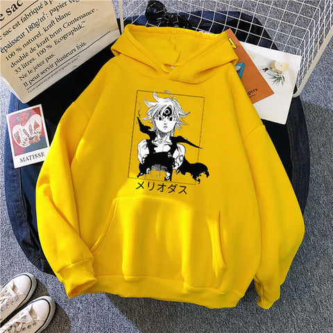 Image of The Seven Deadly Sins Meliodas Japan Anime Hoodies Fashion Dragon's Sin Of Wrath Print Harajuku High Street Sweatshirt