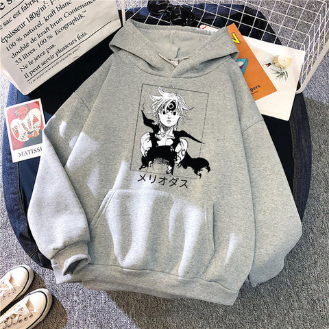 Image of The Seven Deadly Sins Meliodas Japan Anime Hoodies Fashion Dragon's Sin Of Wrath Print Harajuku High Street Sweatshirt