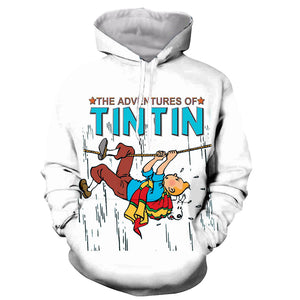 Cartoon Tintin Funny Fashion 3D Printed Hoodies Sweatshirts Hoodies