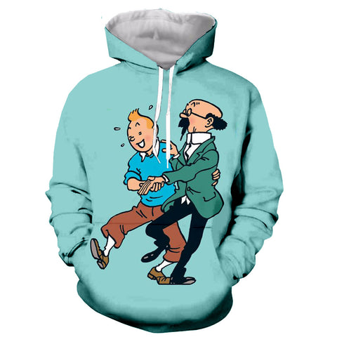 Image of Cartoon Tintin 3D Printed Pullovers Sweatshirts Hoodies