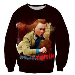 3D Printed Sweatshirts - Cartoon Tintin Long Sleeves Hoodies