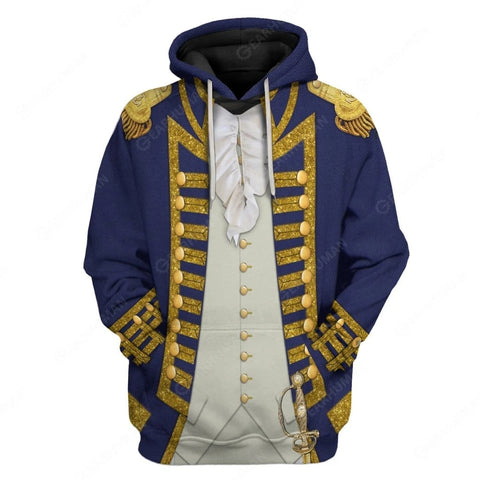 Image of Historical Personage Uniforms of the U.S Navy 3D Printed Cosplay Hoodie