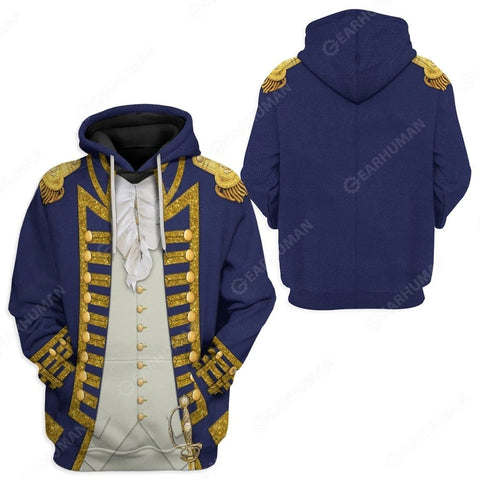 Image of Historical Personage Uniforms of the U.S Navy 3D Printed Cosplay Hoodie