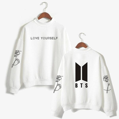 Image of BTS Sweatshirt - BTS Love Yourself Turtleneck Super Cute Sweatshirt