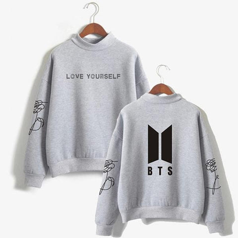 Image of BTS Sweatshirt - BTS Love Yourself Turtleneck Super Cute Sweatshirt