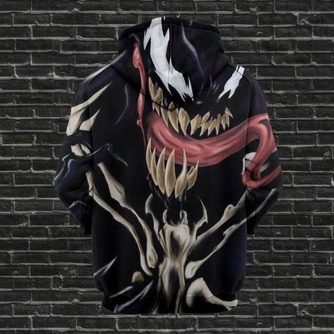Image of Spiderman Hoodies - Venom Spiderman Series Spuer Cool Black 3D Hoodie