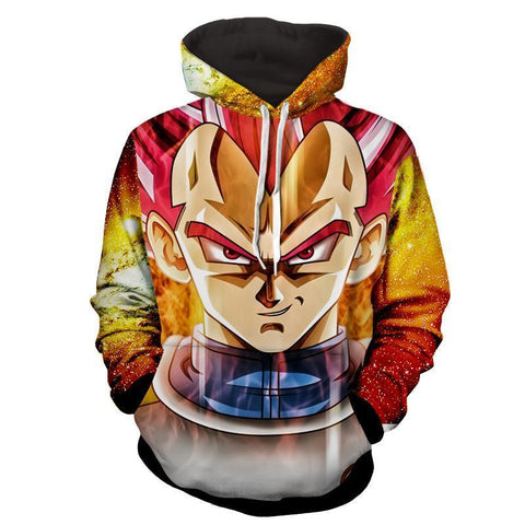 Image of Vegeta SSJ Red Dragon Ball 3D Hoodie