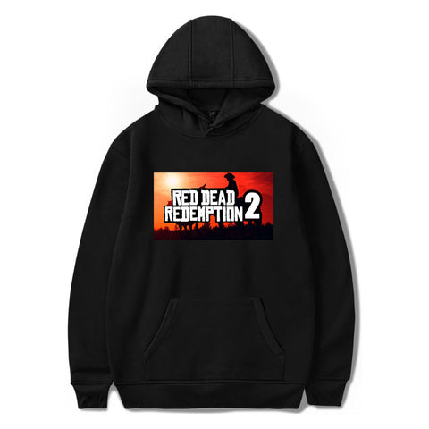 Image of Red Dead Redemption 2 Hoodies - Solid Color Red Dead Redemption 2 Icon Hoodie