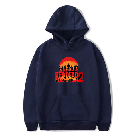 Image of Red Dead Redemption 2 Hoodies - Solid Color Red Dead Redemption 2 LOGO Icon Super Cool Hoodie