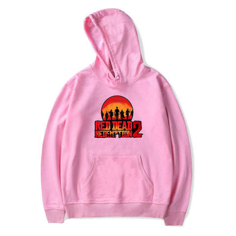 Image of Red Dead Redemption 2 Hoodies - Solid Color Red Dead Redemption 2 LOGO Icon Super Cool Hoodie