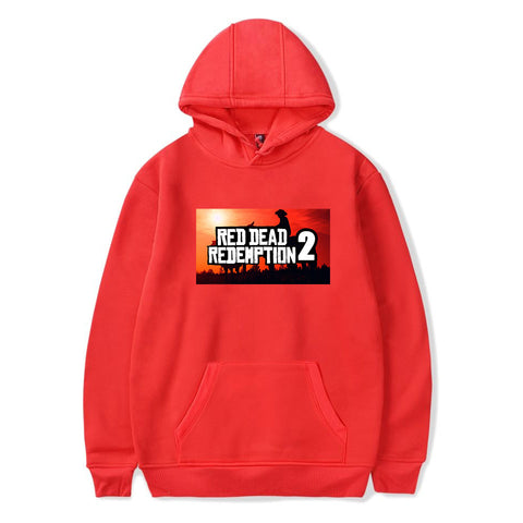 Image of Red Dead Redemption 2 Hoodies - Solid Color Red Dead Redemption 2 Icon Hoodie