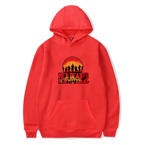 Image of Red Dead Redemption 2 Hoodies - Solid Color Red Dead Redemption 2 LOGO Icon Super Cool Hoodie