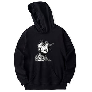 Lil Peep Hoodies - Head Portrait Printed  Pullover Hoodie