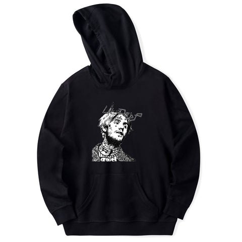 Image of Lil Peep Hoodies - Head Portrait Printed  Pullover Hoodie