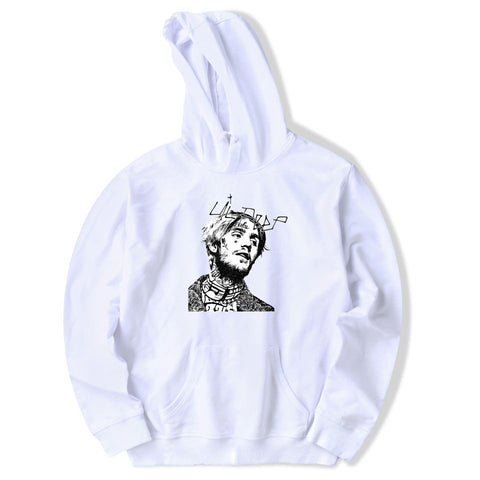 Image of Lil Peep Hoodies - Head Portrait Printed  Pullover Hoodie