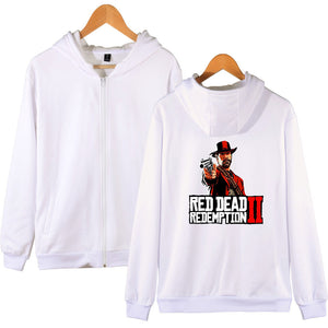 Red Dead Redemption 2 Hoodies - Solid Color Red Dead Redemption Super Cool Zip Up Hoodie