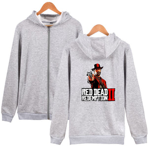 Red Dead Redemption 2 Hoodies - Solid Color Red Dead Redemption Super Cool Zip Up Hoodie