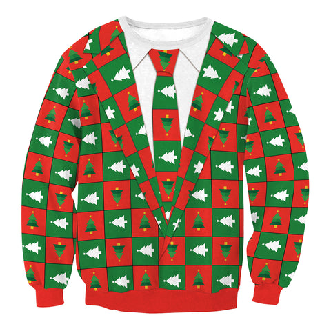 Image of Christmas Sweatshirts - Cute Christmas Tree Icon 3D Sweatshirt