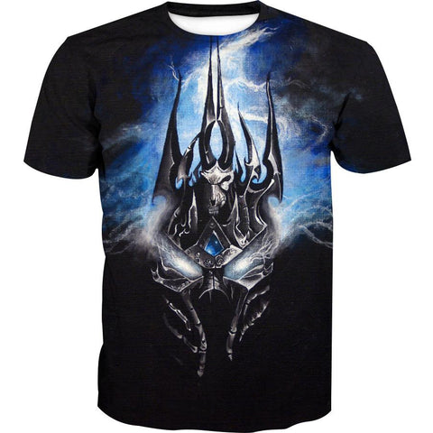 Image of World of Warcraft Lich King Arthas Hoodies - Pullover Portrai Black Hoodie