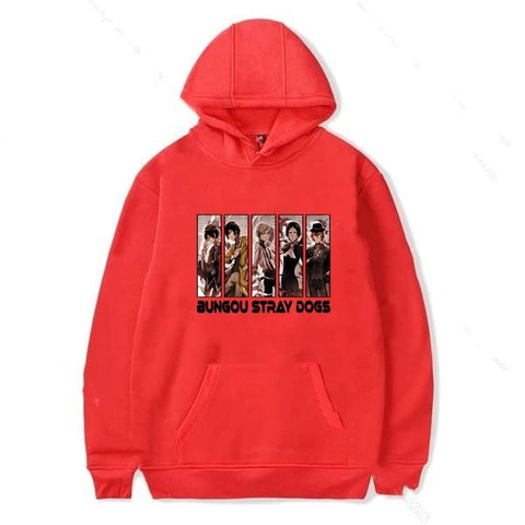 Image of Bungou Stray Dogs Harajuku Hoody Streetwear Hooded Tops Pullovers Chuuya Nakahara Sweatshirts