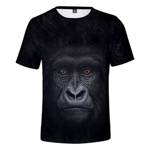 Unisex Fashionable Black 3D Print Orangutan T-Shirt