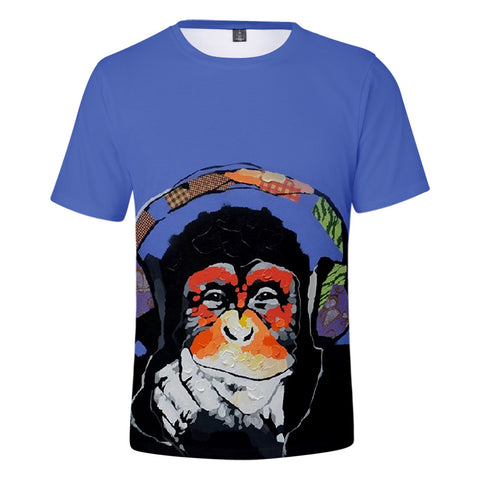 Image of Unisex Fashionable 3 Colors 3D Print T-Shirt with Cartoon Orangutan