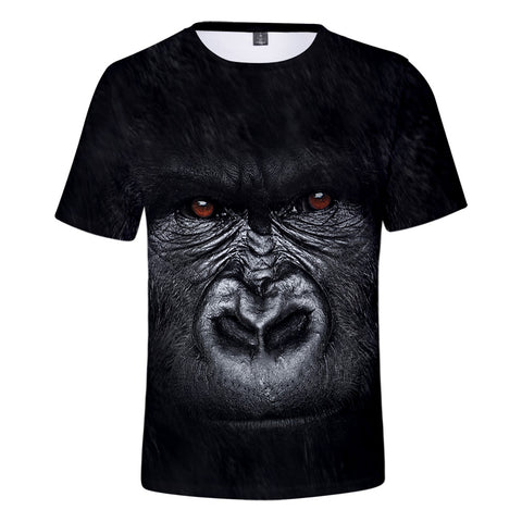 Image of Unisex Fashionable Black 3D Print Orangutan T-Shirt