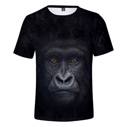 Image of Unisex Fashionable Black 3D Print Orangutan T-Shirt