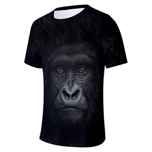 Unisex Fashionable Black 3D Print Orangutan T-Shirt