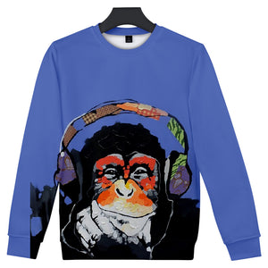 Unisex Fashionable 3 Colors 3D Print Cartoon Orangutan Sweatshirts
