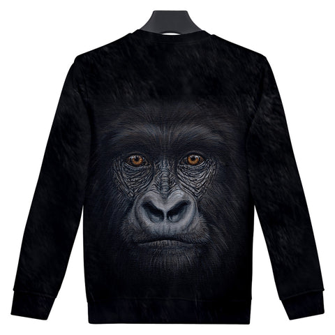 Image of Unisex Fashionable Black 3D Print Orangutan Sweatshirts