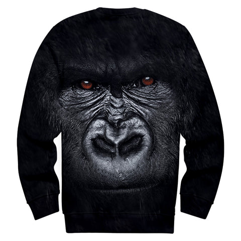 Image of Unisex Fashionable Black 3D Print Orangutan Sweatshirts