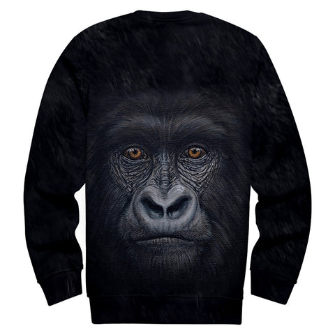 Image of Unisex Fashionable Black 3D Print Orangutan Sweatshirts