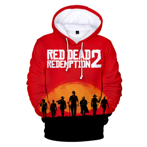 Image of Red Dead Redemption 2 Hoodies - Red Dead Redemption 2 Super Cool Red 3D Hoodie