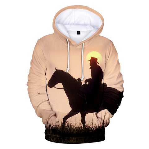 Image of Red Dead Redemption 2 Hoodies - Red Dead Redemption 2 Game Character Super Cool Pink 3D Hoodie