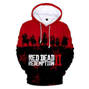 Red Dead Redemption 2 Hoodies - Red Dead Redemption 2 Game Icon Super Cool Red 3D Hoodie