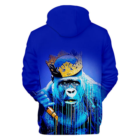 Image of Unisex Fashionable 3 Colors 3D Print Cartoon Orangutan Pullover Hoodies