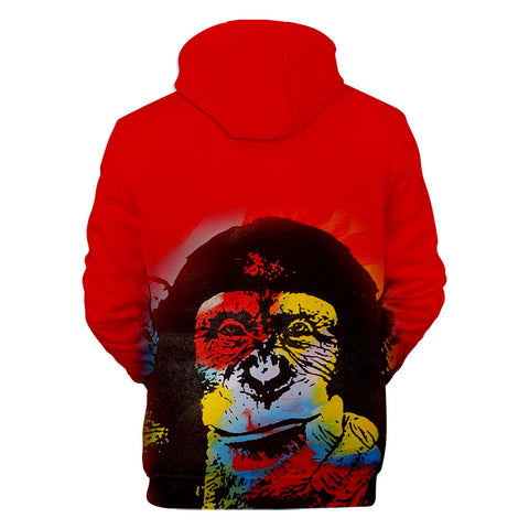 Image of Unisex Fashionable 3 Colors 3D Print Cartoon Orangutan Pullover Hoodies