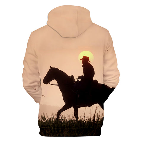 Image of Red Dead Redemption 2 Hoodies - Red Dead Redemption 2 Game Character Super Cool Pink 3D Hoodie