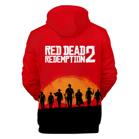 Image of Red Dead Redemption 2 Hoodies - Red Dead Redemption 2 Super Cool Red 3D Hoodie