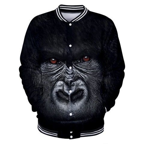 Image of Unisex Fashionable Black 3D Print Orangutan Baseball Uniform