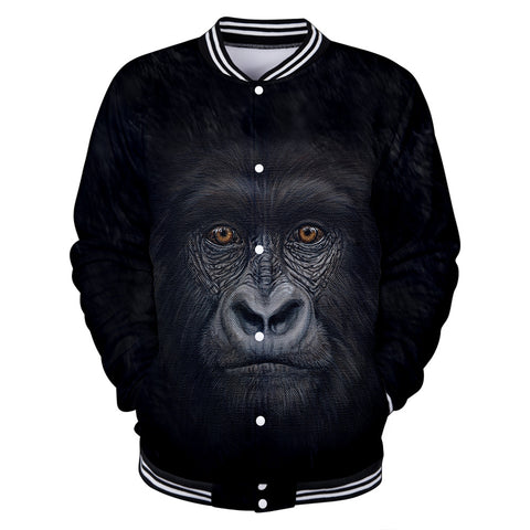 Image of Unisex Fashionable Black 3D Print Orangutan Baseball Uniform