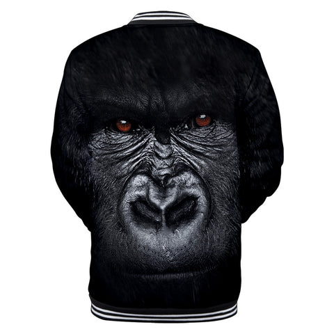 Image of Unisex Fashionable Black 3D Print Orangutan Baseball Uniform