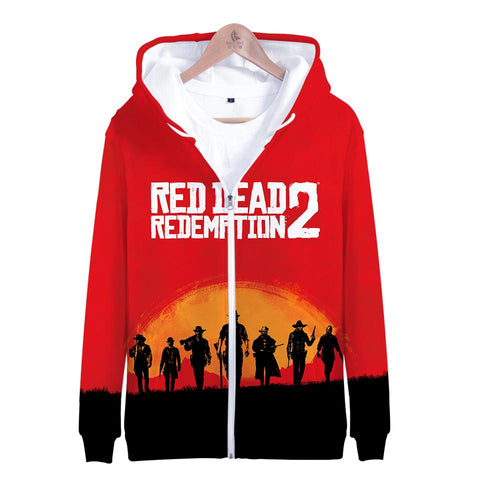 Image of Red Dead Redemption 2 Hoodies - Red Dead Redemption 2 Super Cool Red 3D Hoodie