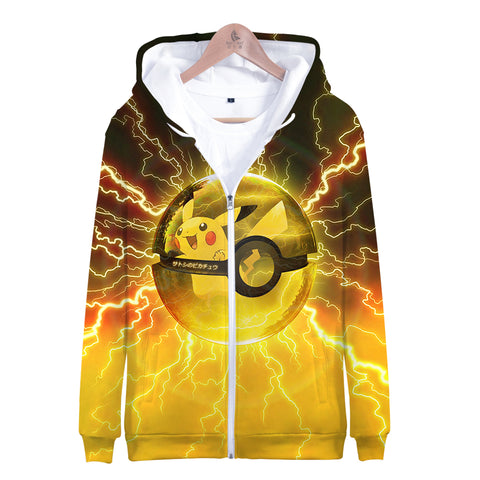 Image of Pokemon Hoodies - Pokemon Series Lightning Ball Super Cool Hoodie