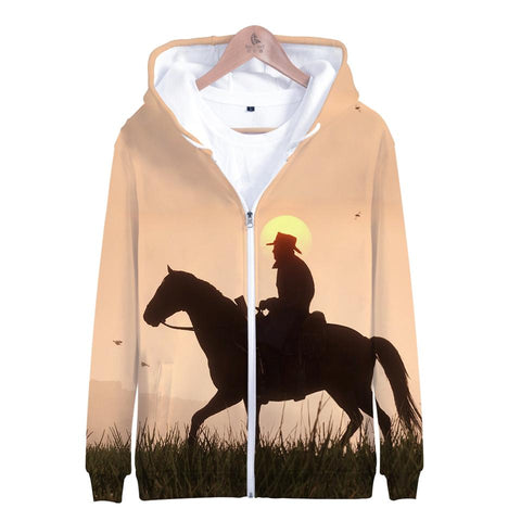 Image of Red Dead Redemption 2 Hoodies - Red Dead Redemption 2 Game Character Super Cool Pink 3D Hoodie