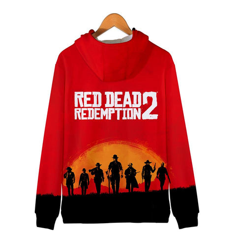 Image of Red Dead Redemption 2 Hoodies - Red Dead Redemption 2 Super Cool Red 3D Hoodie