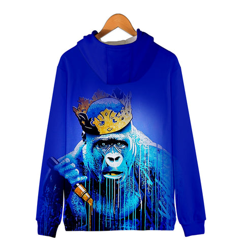 Image of Unisex Fashionable 3 Colors 3D Print Cartoon Orangutan Zip Up Jacket