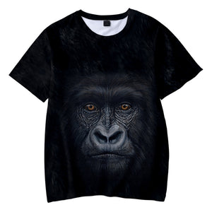 Children's Fashionable Black 3D Print Orangutan T-shirt